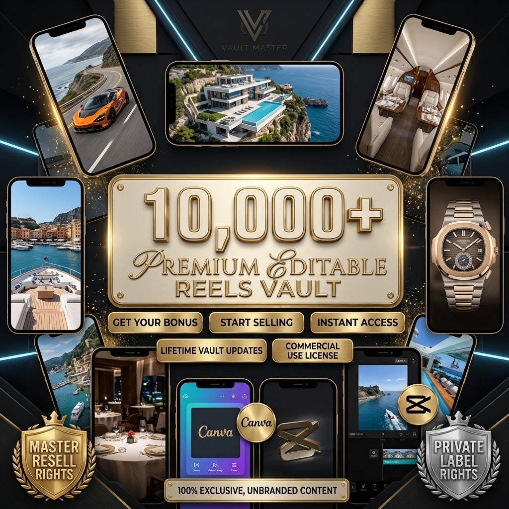 10,000+ 4K Luxury Faceless Viral Reels Vault [Royalty-Free]